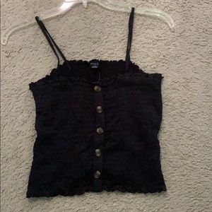 AE navy blue smoked crop top